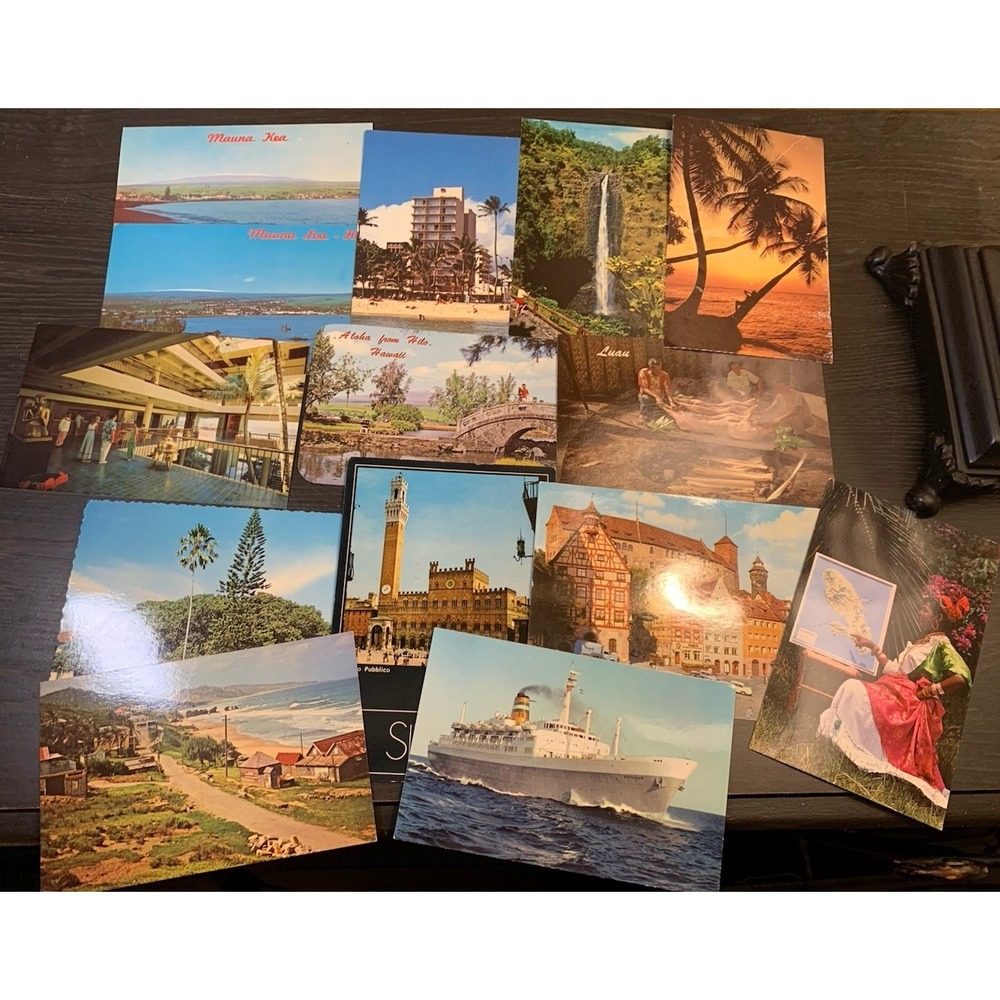 Lot of 14 Hawaiian & Travel Postcards Vintage Color Mid-Century Views